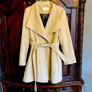 Calvin Klein Woman’s wool/polyester blend tan coat XXL